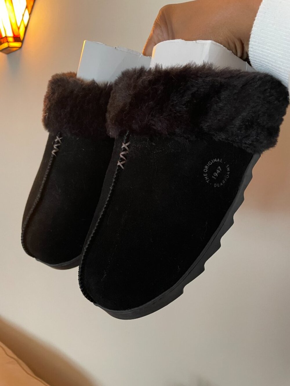 Dearfoams, The Original 1947 Back Suede Slip-On Mules, Women's XL (RUNS SMALL)